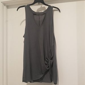 Gray Keyhole Tunic Top w/ Side Knot